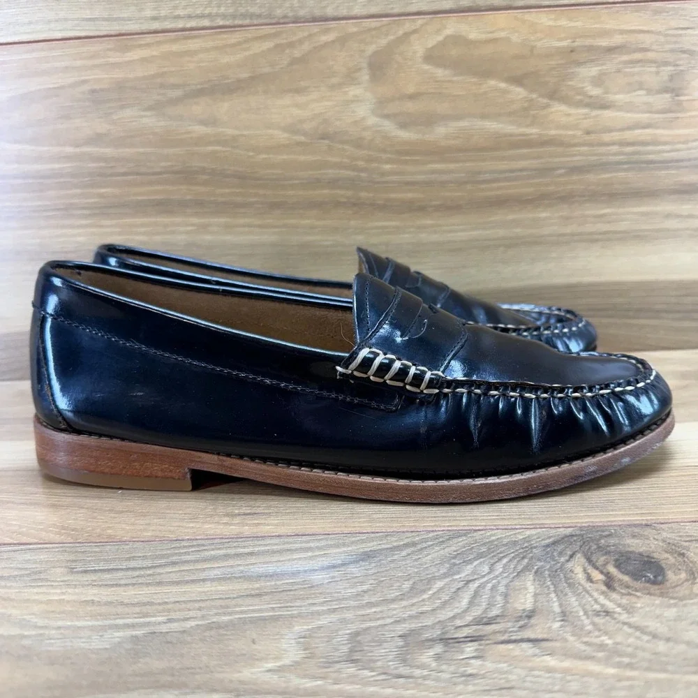 Weejuns GH Bass Whitney Penny Loafers Womens 9 M Black Patent Leather